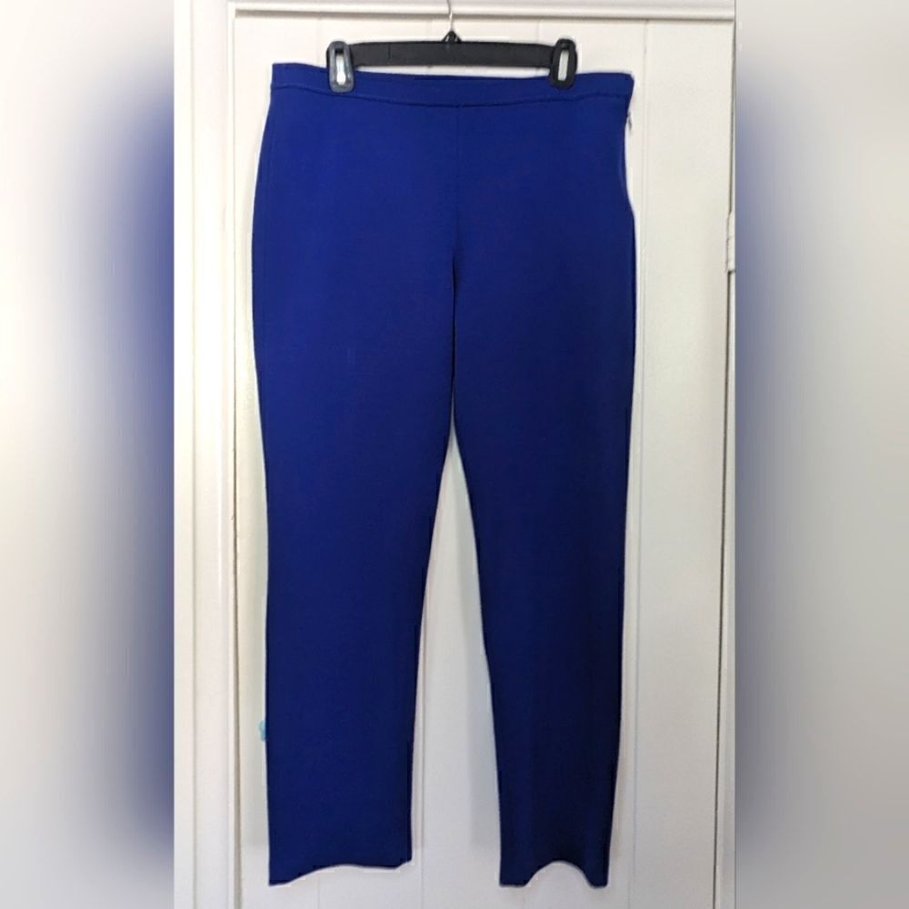 St. John Wool Blend Trouser Pants 10 Nautical Retro Glam Coastal Preppy Cape Cod